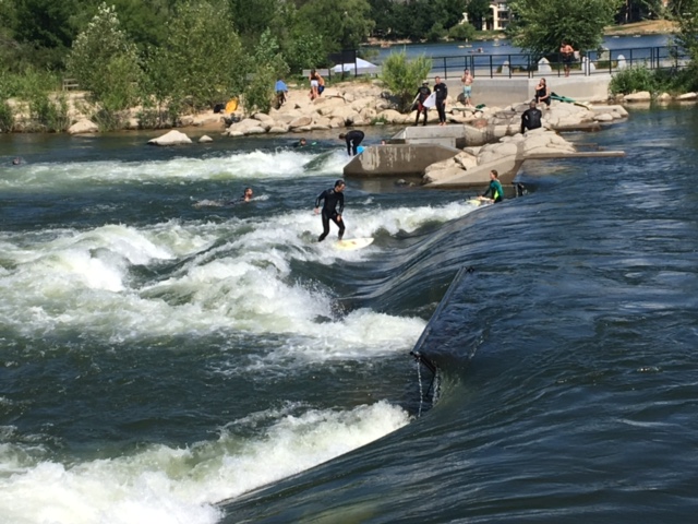 Surfing on the Boise River
